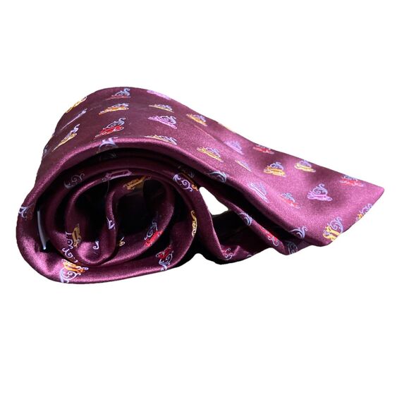 Versace Mens Silk Tie Burgundy Medusa Made in Italy Formal Cocktail - Picture 4 of 4